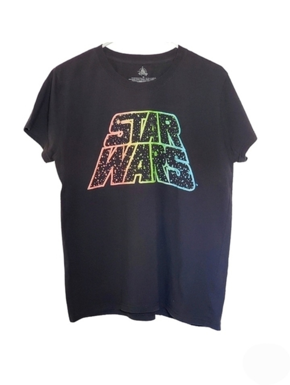 7210 * Disney Star Wars Neon Logo Graphic Tee Black Size XL